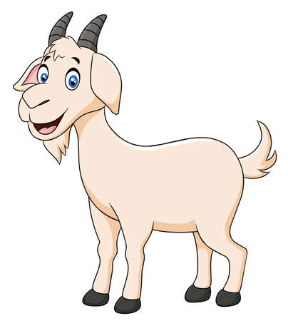 Cute Goat animal cartoon illustrationのイラスト素材