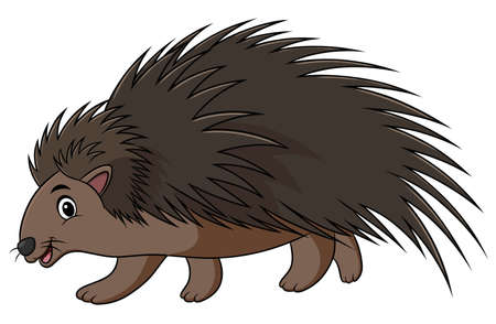 Cute Porcupine animal cartoon vector illustrationのイラスト素材