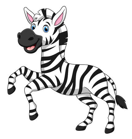 Cute Zebra cartoon animal vector illustrationのイラスト素材