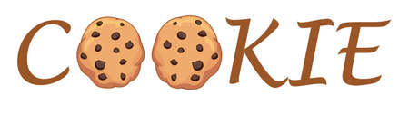 Cookies in text font vector illustrationのイラスト素材