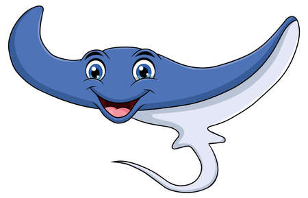 Cute Stingray cartoon vector illustrationのイラスト素材