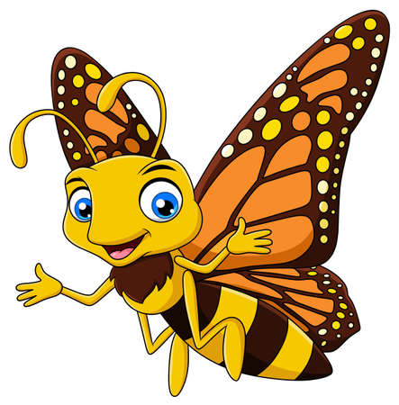 Cute Butterfly cartoon vector illustrationのイラスト素材