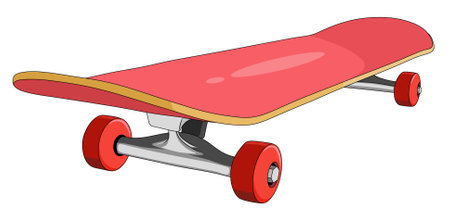 Vector illustration of red skateboard cartoonのイラスト素材