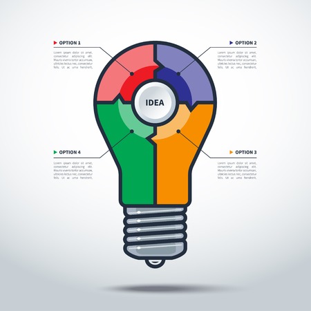 Modern Creative Light Bulb Style Infographics Templateのイラスト素材