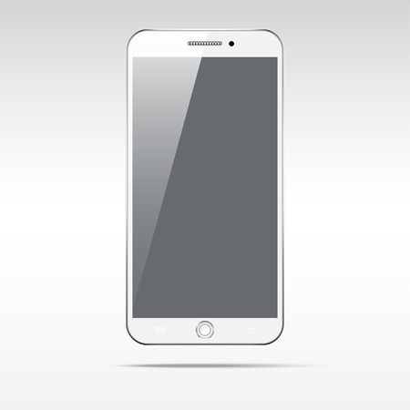Modern touchscreen smartphone isolated on light background.  Empty screenのイラスト素材