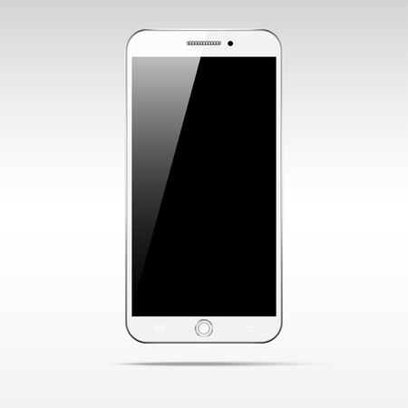 Modern touchscreen smartphone isolated on light background.  Empty screenのイラスト素材