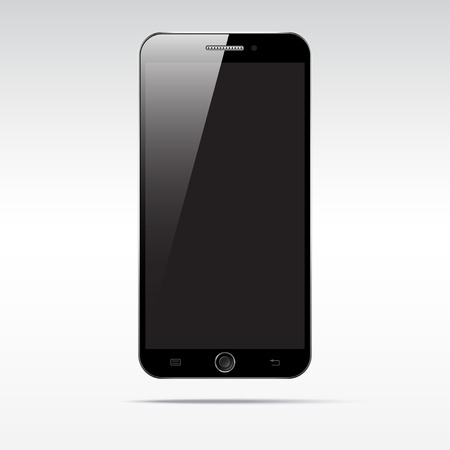 Modern touchscreen smartphone isolated on light background.  Empty screenのイラスト素材