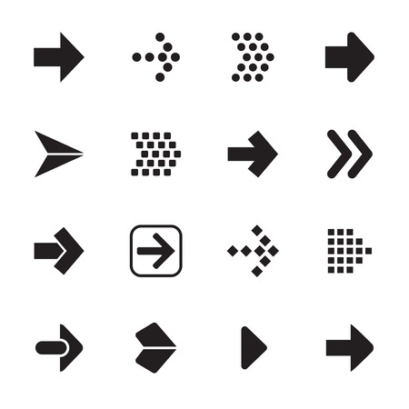Arrow sign icon set isolated on white background のイラスト素材