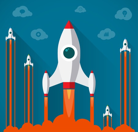 Flat design modern startup conceptのイラスト素材