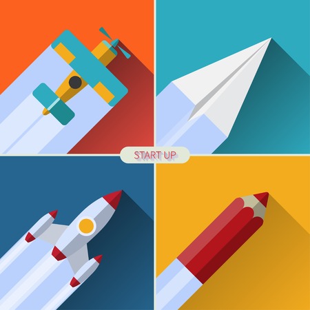 Flat design vector startup conceptのイラスト素材