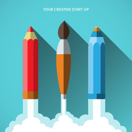 Flat design vector illustration startup conceptのイラスト素材