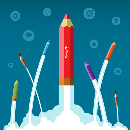 Flat design business startup conceptのイラスト素材
