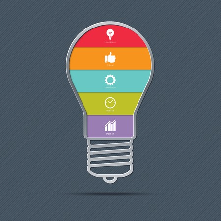 Modern light bulb infographics concept. Vector illustrationのイラスト素材