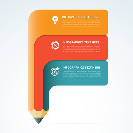 Modern infographics elements forms the shape of pencilのイラスト素材