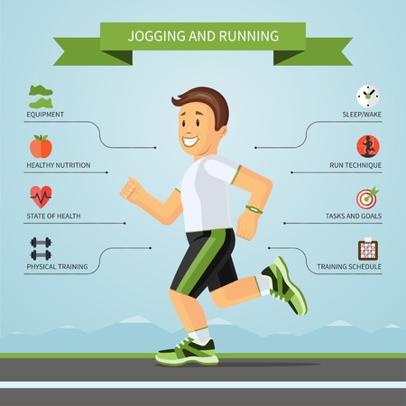 Fitness infographics concept. Vector illustrationのイラスト素材