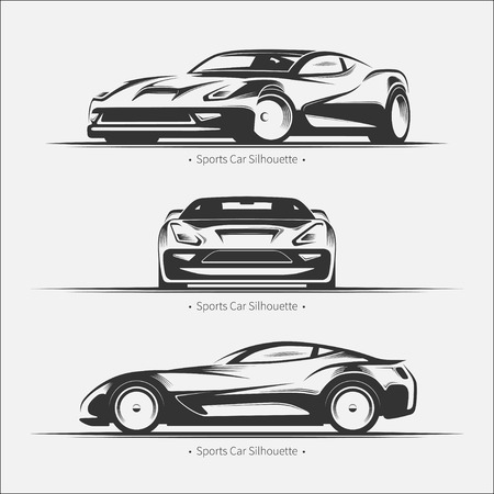 Set of modern car silhouettes.のイラスト素材