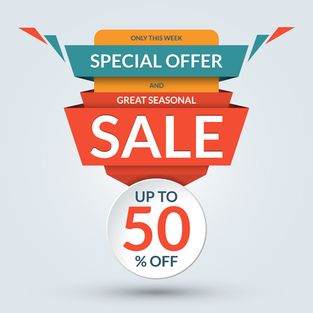 Seasonal sale and special offer bannerのイラスト素材