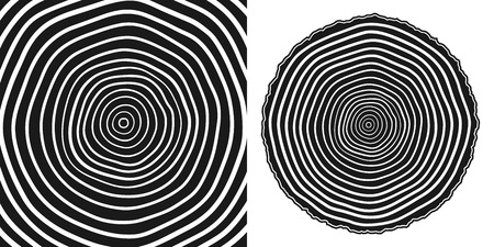 Tree rings and saw cut tree trunk background. Vector illustrationのイラスト素材