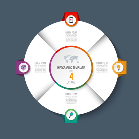 Infographic pie chart circle with 4 options.のイラスト素材