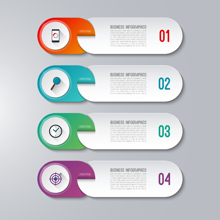 Modern infographic template with 4 optionsのイラスト素材