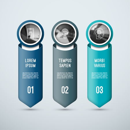 Infographic concept of 3 vertical arrow elements.のイラスト素材