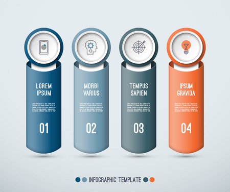 Infographic concept of 4 vertical elements.のイラスト素材