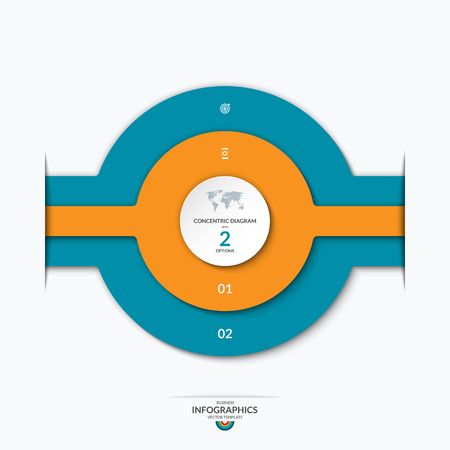 Concentric Circles Diagram For Infographics Vector Banner With 2