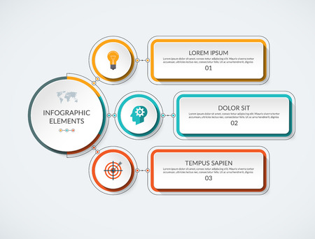Infographic flow chart. Modern minimalistic vector template with 3 options.のイラスト素材