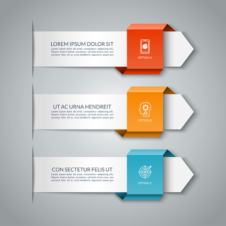 Business infographic arrow template with 3 options.のイラスト素材