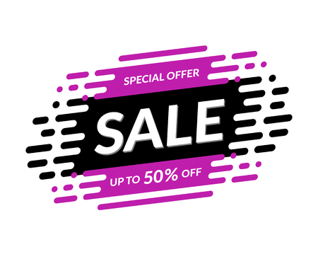Sale banner. Special offer template. Discount label. Shopping background. Mega sale design. Vector illustrationのイラスト素材