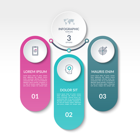 Infographic banner. 3 options, steps, parts.のイラスト素材