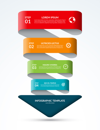 Arrow infographic template. Business concept with 4 steps, options, partsの写真素材