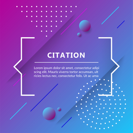 Quote box, text in brackets isolated on trendy geometric background. Vector illustration.のイラスト素材