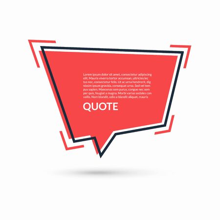 Quote speech bubble, text box, message balloon, sticker isolated on white background. Vector illustrationのイラスト素材