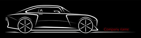 Sports car silhouette isolated on white background. Vector illustrationのイラスト素材