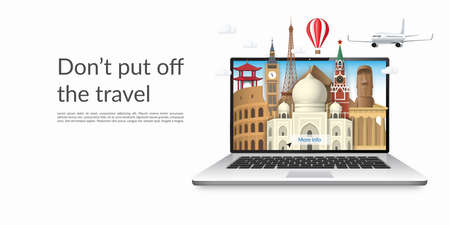 Travel and tourism landing page template.の写真素材