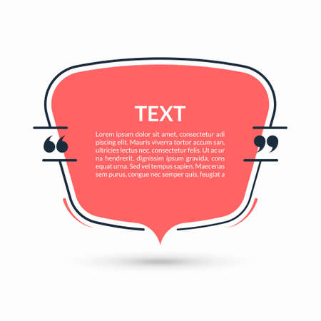 Quote speech bubble, blank text balloon with frame and quotes isolated on white background. Vector illustrationのイラスト素材