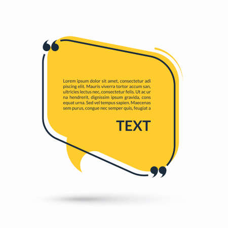 Quote speech bubble, blank text balloon with frame and quotes isolated on white background. Vector illustrationのイラスト素材