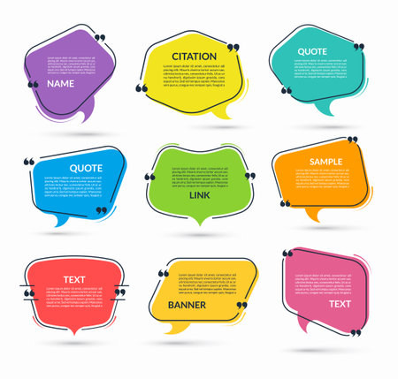 Set of vector speech bubbles with quotation marks.のイラスト素材