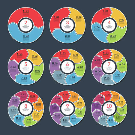 Set of modern infographic circle templatesのイラスト素材