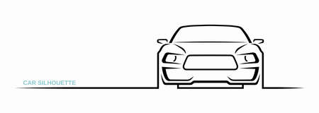 Muscle car silhouette isolated on white background.のイラスト素材
