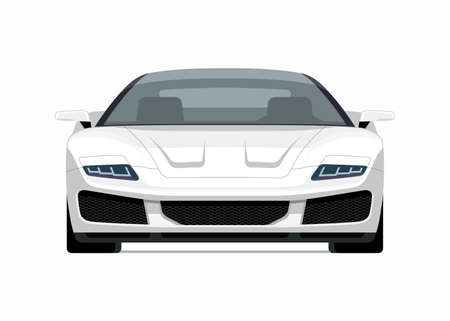 Modern sports car mockup. Front view of a sports coupe isolated on white background.のイラスト素材