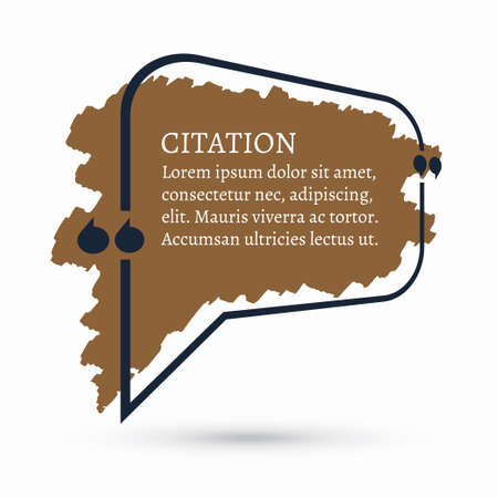 Quote speech bubble, blank template, text in quotation marks, blank quote box on colorful background. Vector illustration.のイラスト素材
