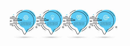 Infographic template, process chart with 4 steps.のイラスト素材