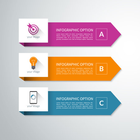 Modern minimal arrow elements for infographicsのイラスト素材