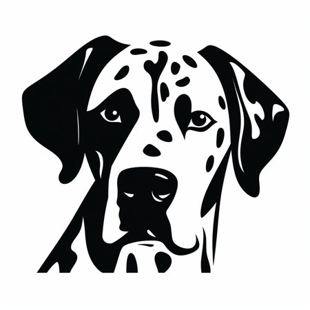 Dalmatian dog. Vector illustration on a white background.のイラスト素材