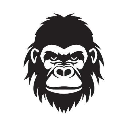 Chimpanzee head. Vector illustration isolated on a white background.のイラスト素材