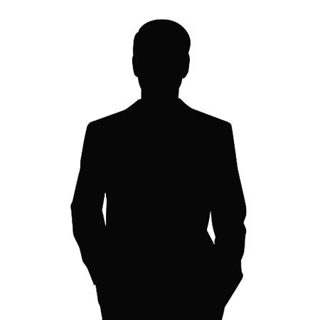 silhouette of a businessman on a white background, vector illustrationのイラスト素材