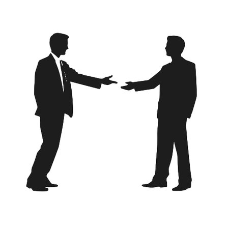 Business people shaking hands isolated on white background. Vector illustration. Eps 10.のイラスト素材