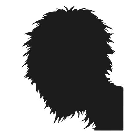 silhouette of a man's head with short hair, vector illustrationのイラスト素材